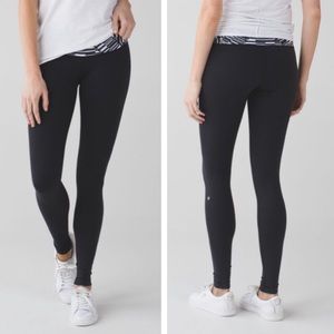 Lululemon Wunder Under Pant 3 Black/White Size 4